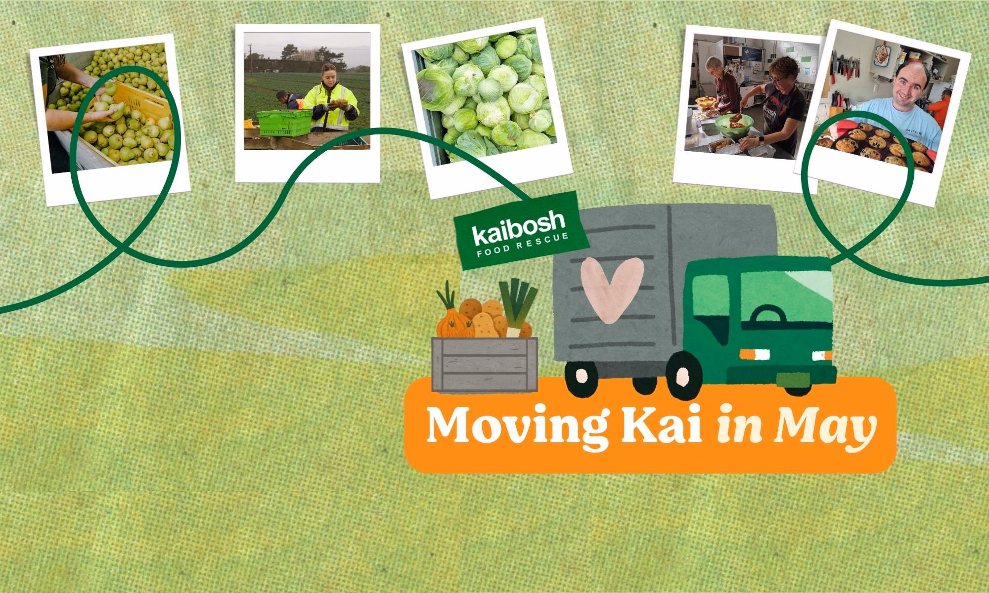 Food rescue campaign with cheerful visuals